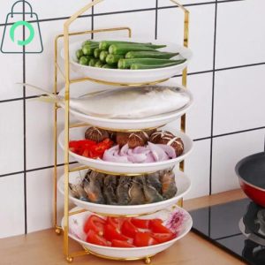 Wall Mounted Kitchen Storage Rack Multi Layer Spice Organizer