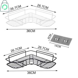Stainless Steel Bathroom Corner Shelf Wall Mounted Rack