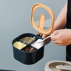 Stylish 4 Grid Kitchen Spice Box