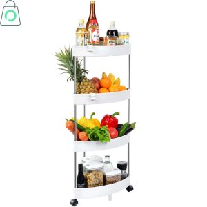 Premium 4 Layer Corner Trolley Rack for Kitchen and Bathroom