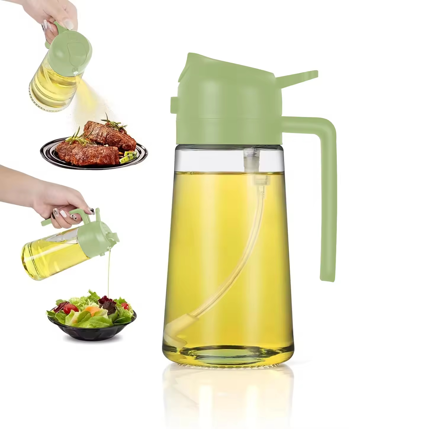 470ML Oil Sprayer Bottle Portable Kitchen Packaging Glass Bottle for Olive Oil