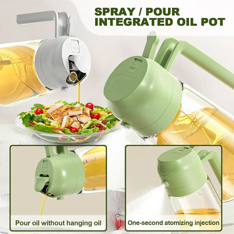 Smart 470ml Glass Oil Sprayer Bottle | 2 in 1 Oil Dispenser for Kitchen - Image 3