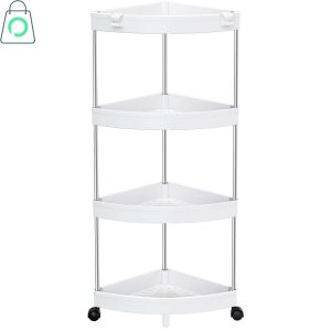 Premium 4 Layer Corner Trolley Rack for Kitchen and Bathroom