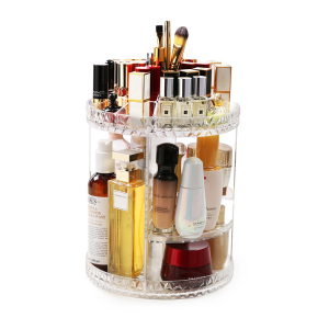 Diamond Shape Rotating Cosmetic Storage Box Transparent Cosmetics Makeup Organizer