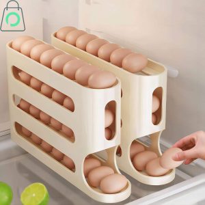 Automatic Rolling Egg Holder 4 Layer Refrigerator Egg Storage Organizer