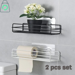 2 pcs wall mounted storage rack for bathroom and kitchen