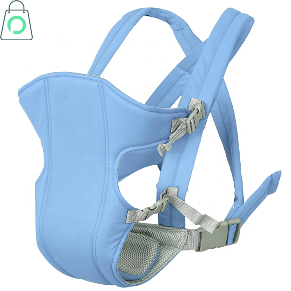 Blue adjustable baby carrier backpack